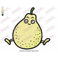 Cartoon Pear Fruit Runinig Embroidery Design